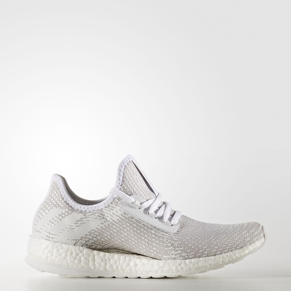 Adidas Pure Boost X - παπουτσια για τρεξιμο γυναικεια - Ασπρα/Ασπρα/Γκρι,Μέγεθος: EU 36 – 54 2/3 (81